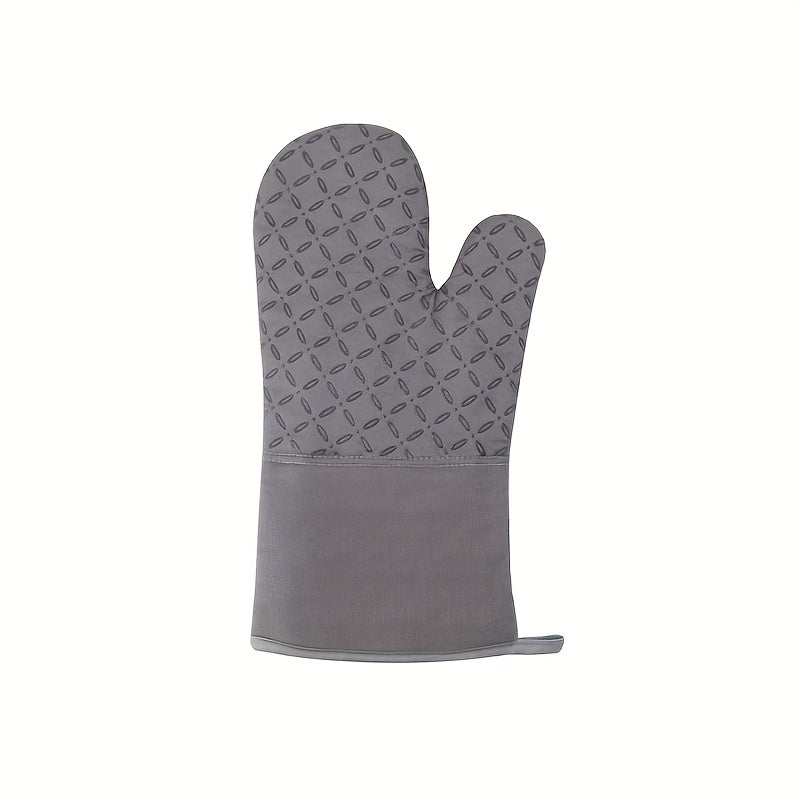 Heavy-Duty Thickened Silicone Insulated Gloves - Heat-Resistant up to 446°F (230°C), Non-Slip Grip, Microwave & Oven Safe, Long Elongated Design with Reinforced Seams - Heavy Duty Kitchen Gloves for Baking, Grilling, Stovetop