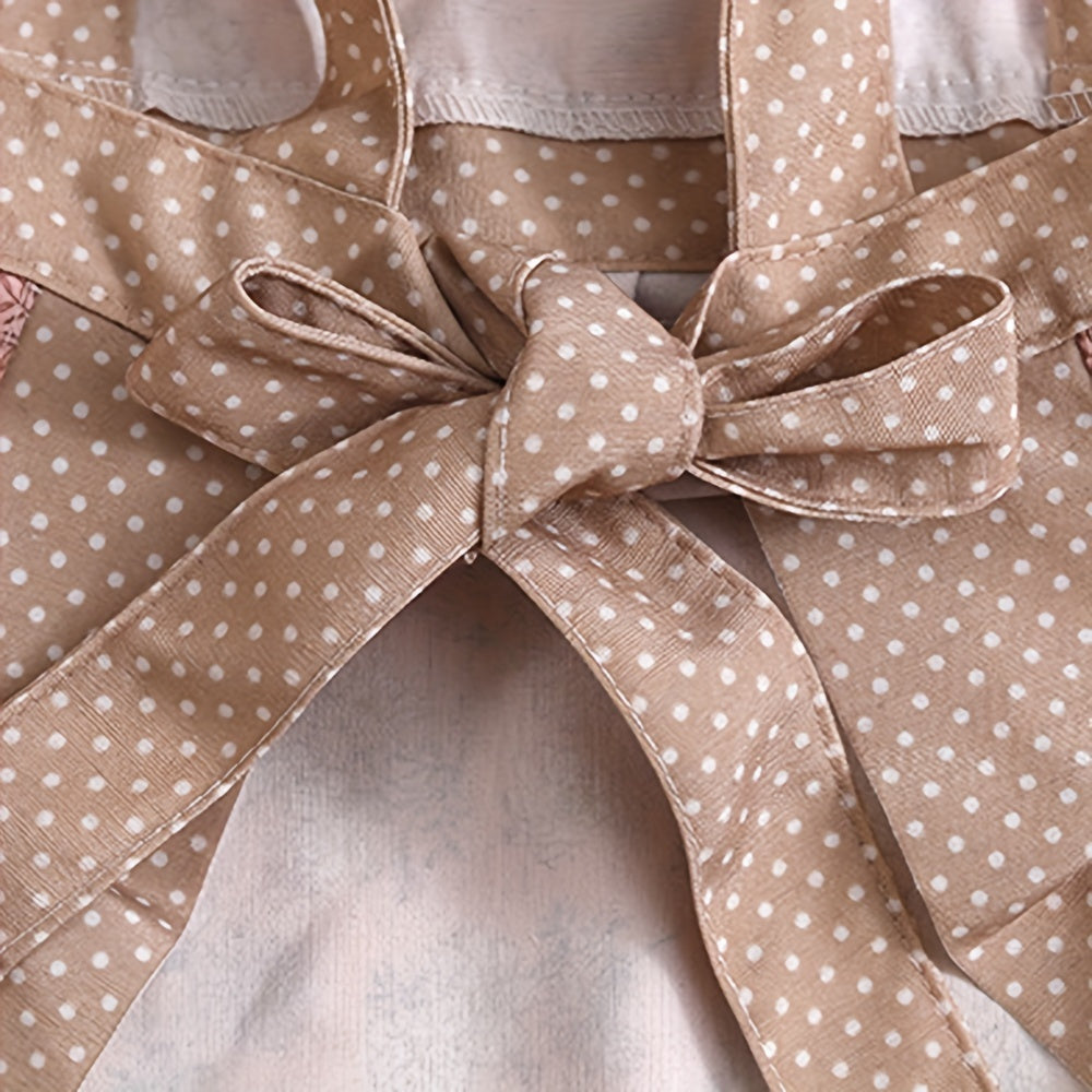 1pc High Quality Floral Canvas Apron with Adjustable Shoulder Straps, Breathable & Polyester Fabric - Durable Kitchen & Restaurant Workwear for Chefs, Waiters, Cooking Enthusiasts, Novelty Apron