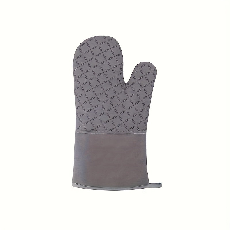 Heavy-Duty Thickened Silicone Insulated Gloves - Heat-Resistant up to 446°F (230°C), Non-Slip Grip, Microwave & Oven Safe, Long Elongated Design with Reinforced Seams - Heavy Duty Kitchen Gloves for Baking, Grilling, Stovetop