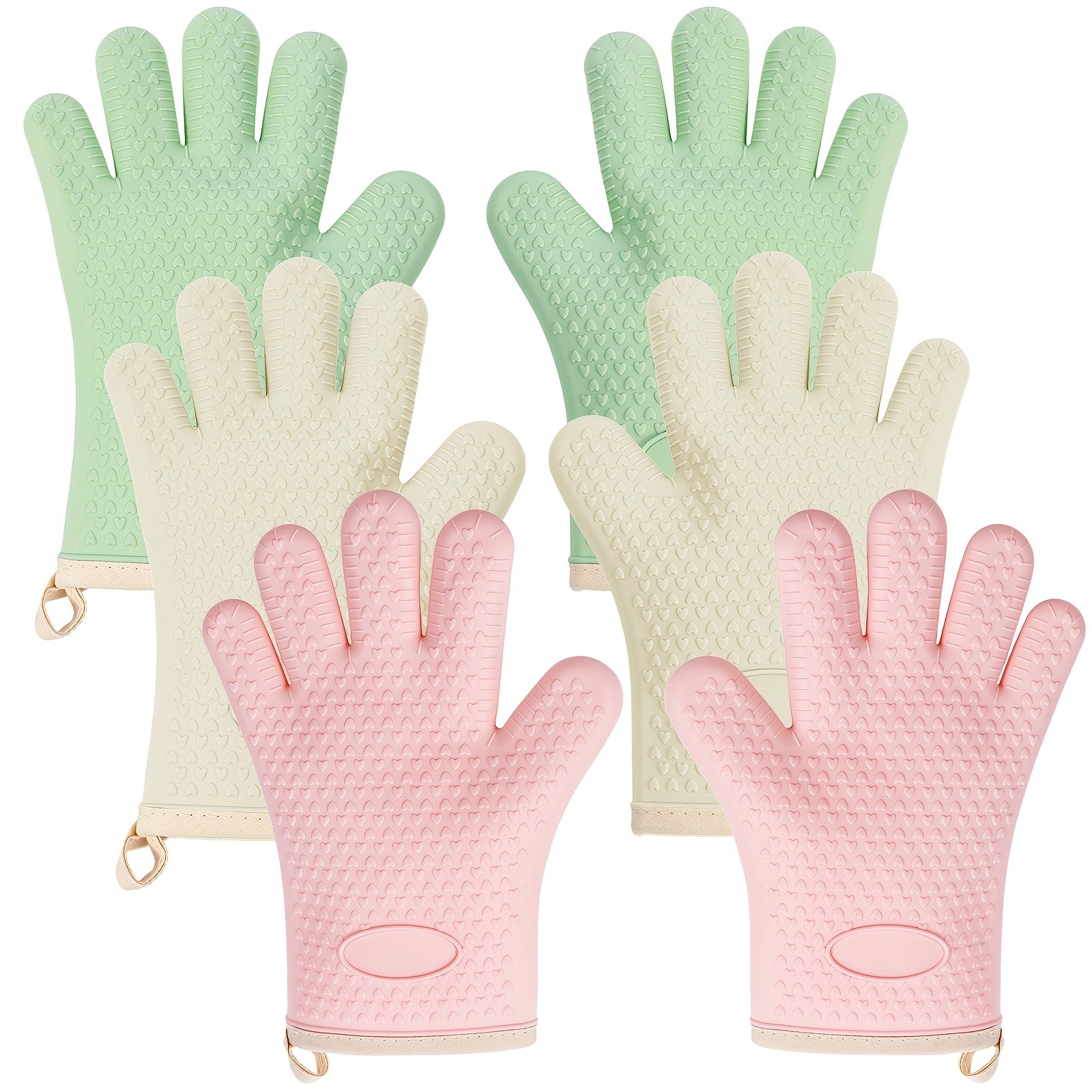 Heat-Resistant High Quality Grilling Gloves & Oven Glove Suitable for Barbecue,, Outdoor - Non-Slip Pot Holder with Separate Fingers, Heatproof for Hot Dishes, Grilling, Oven Use, & (for s)