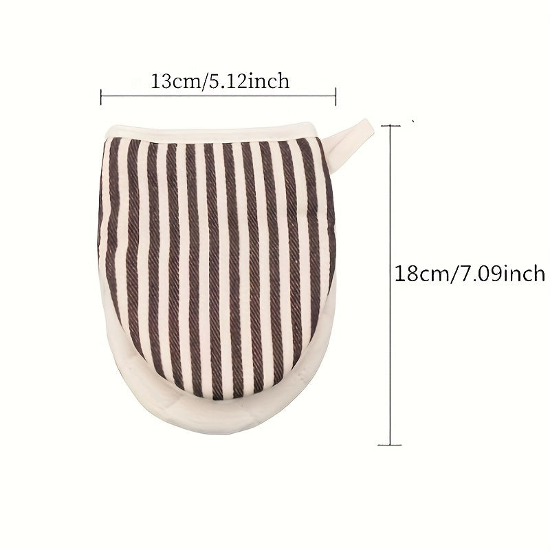 1pc High Temperature Resistant Striped Oven Mitts - Food Grade Baking Mitts For Anti-Scalding And Heat Insulation Cooking - Essential Kitchen Supplies
