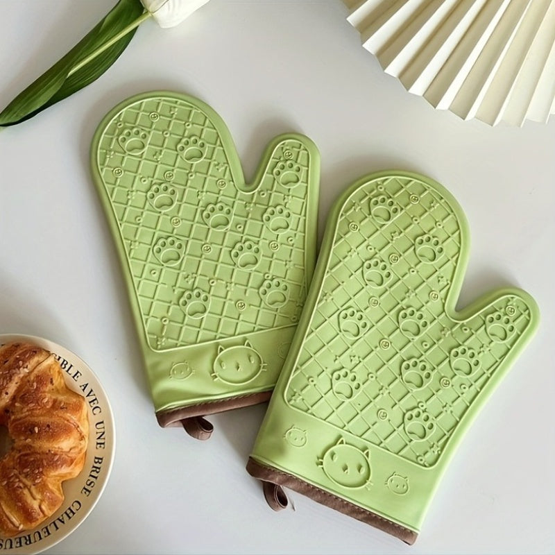 2-Pack Heavy-Duty Heat-Resistant Non-Slip Oven Gloves - Thick High-Temp Resistant (Up to 446°F\u002F230°C), Dishwasher Safe, with Honeycomb Grip & Hanging Loop - for Baking, Cooking, Dishwashing, Oven, Stovetop, BBQ - Kitchen Gloves for Home & - Ideal Gi