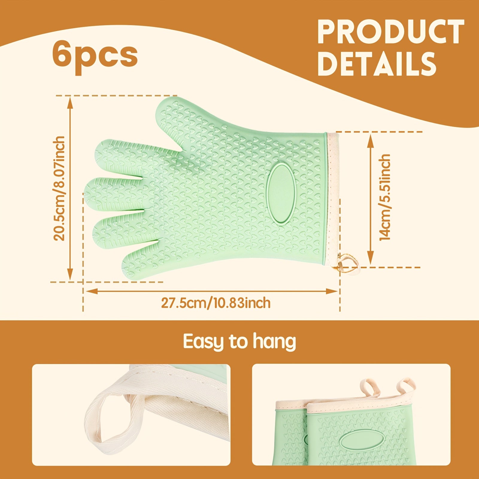 Heat-Resistant High Quality Grilling Gloves & Oven Glove Suitable for Barbecue,, Outdoor - Non-Slip Pot Holder with Separate Fingers, Heatproof for Hot Dishes, Grilling, Oven Use, & (for s)